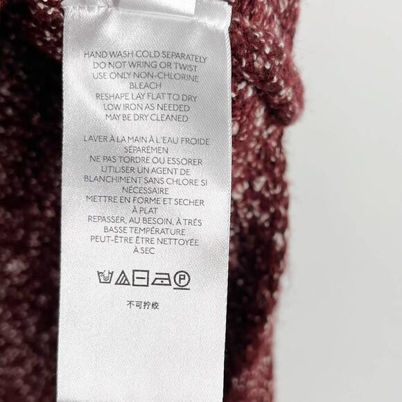 Anthropologie XS Bordeaux Red Flowy Maxi Tunic Sweater Turtleneck Sleeveless - Picture 11 of 15